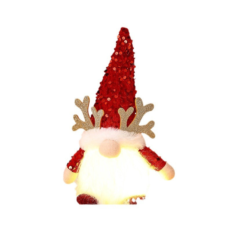 Dekorative Weihnachtsgnom Figur mit LED-Beleuchtung Brehn