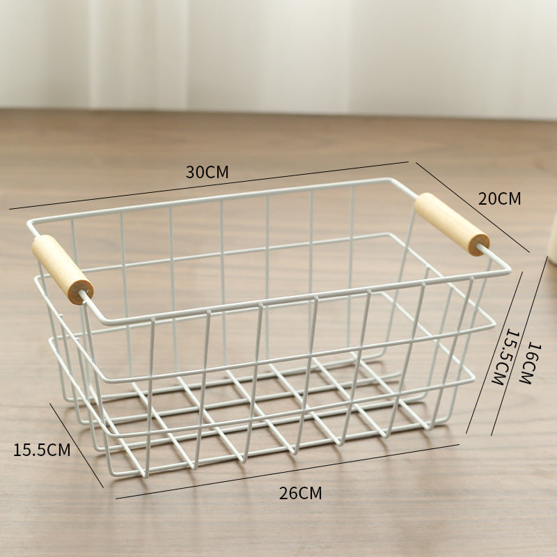 Unisex Drahtaufbewahrungskorb mit ergonomischen Holzgriffen Brehn