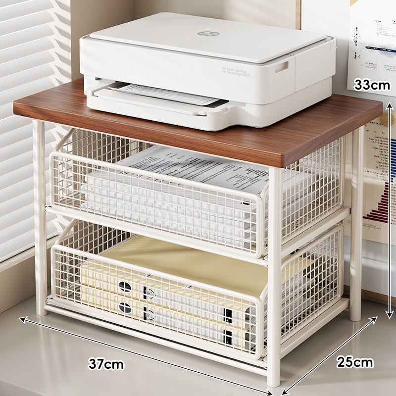 Desktop-Drucker- und Büromöbel-Riser mit Holzoberfläche und schiebbarer Netzschublade