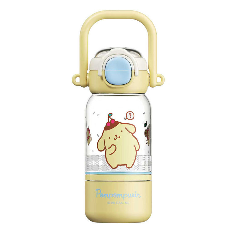 Damen Trinkflasche mit niedlichem Tiermotiv und stabilem Tragegriff Brehn