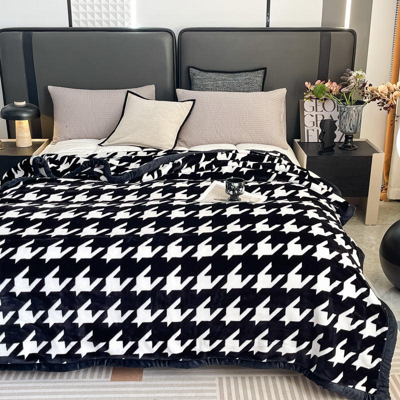 Blumengemusterte Fleece-Wurfdecke Brehn