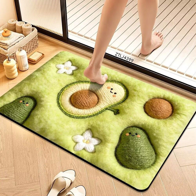Plüsch Avocado-Themen Badezimmermatte Brehn