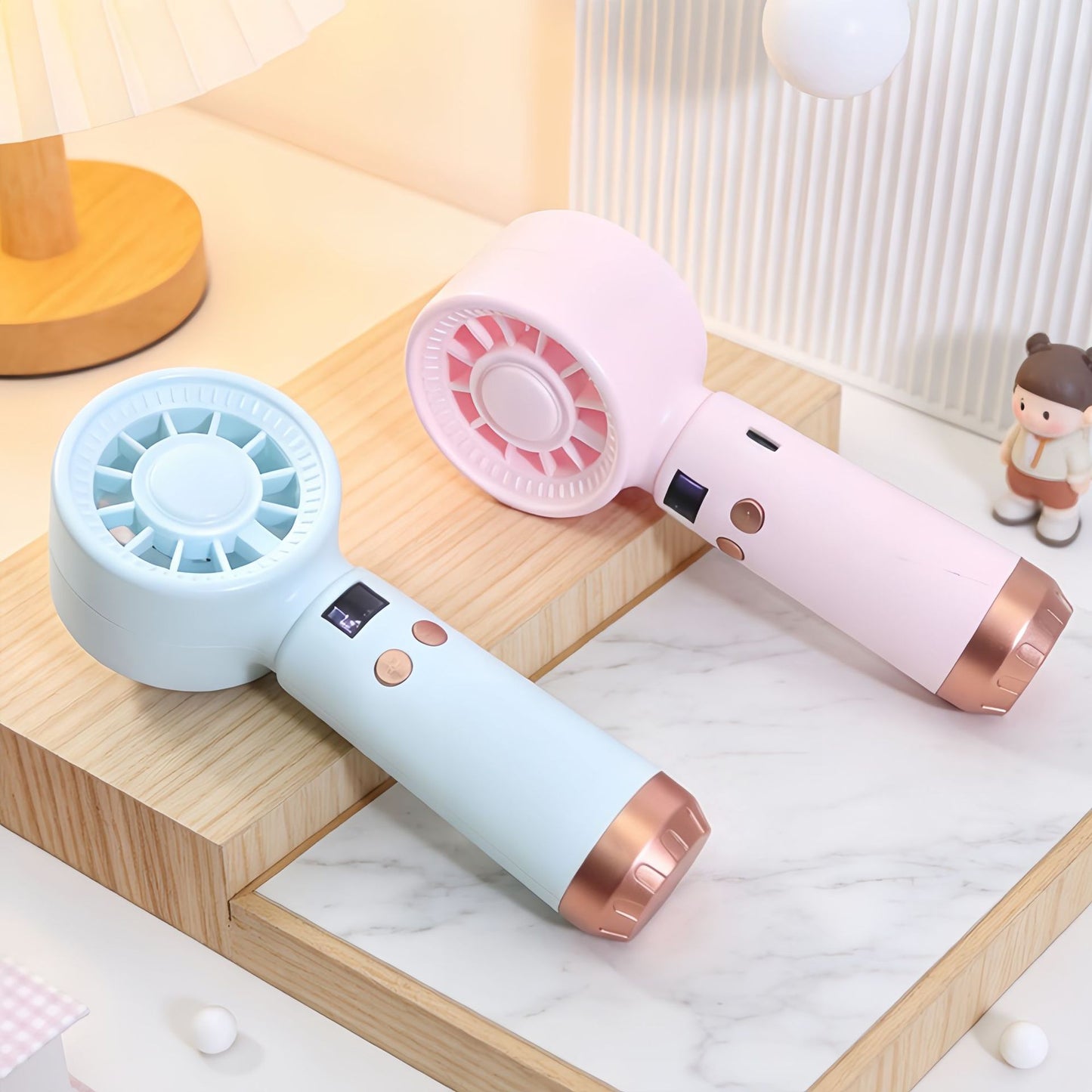 Kühlender tragbarer wiederaufladbarer bladeless Handventilator mit LED-Geschwindigkeitsanzeige und USB-Ladung Brehn