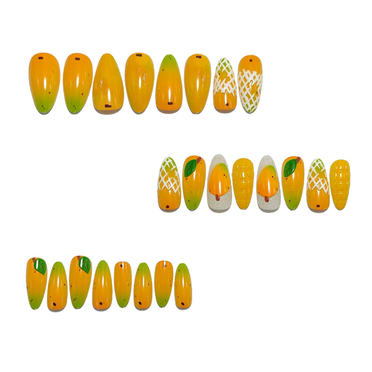 Kreative Kunstnägel mit Buntem Mango-Design Brehn