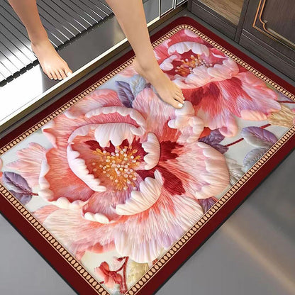 Künstlerische Florale Badmatte Brehn