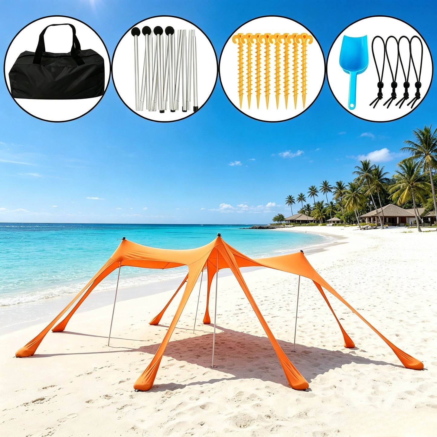 Tragbare Strand-Schatten-Kuppel Brehn