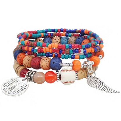 Bohemian Schicht Perlen Charme Armband Brehn