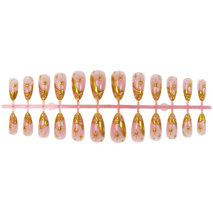 Kunstnagelset mit Glamourösen Goldakzenten und Eleganten Designs Brehn
