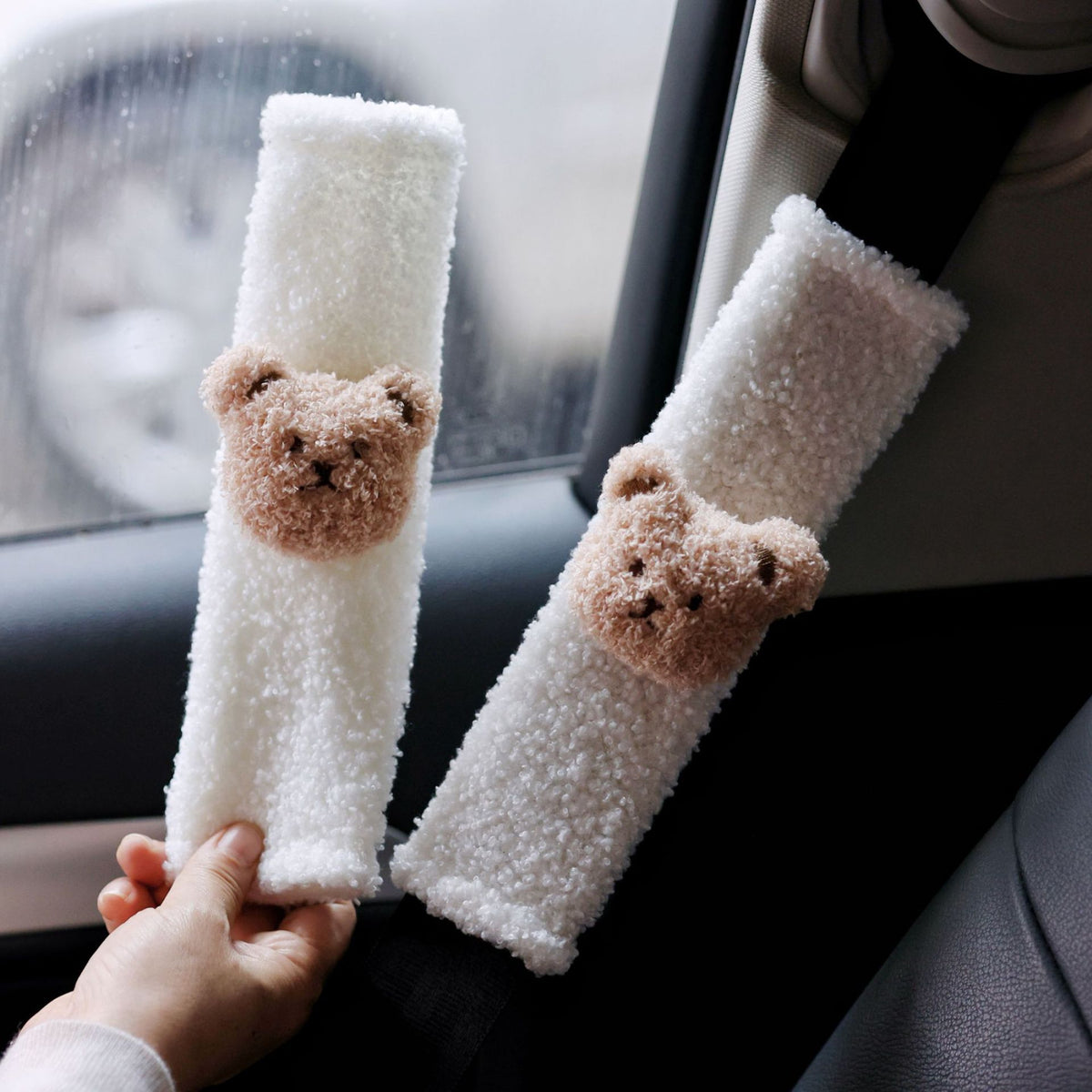 Plüsch Sicherheitsgurt Schulterpolsterabdeckung mit niedlicher Teddyapplikation