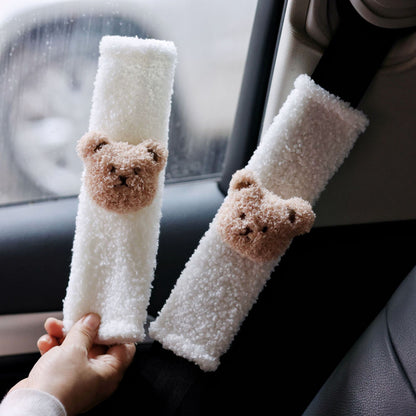 Plüsch Sicherheitsgurt Schulterpolsterabdeckung mit niedlicher Teddyapplikation