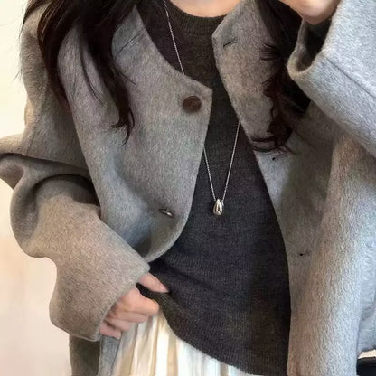 Gemütliche Übergroße Wollmischung Jacke Brehn