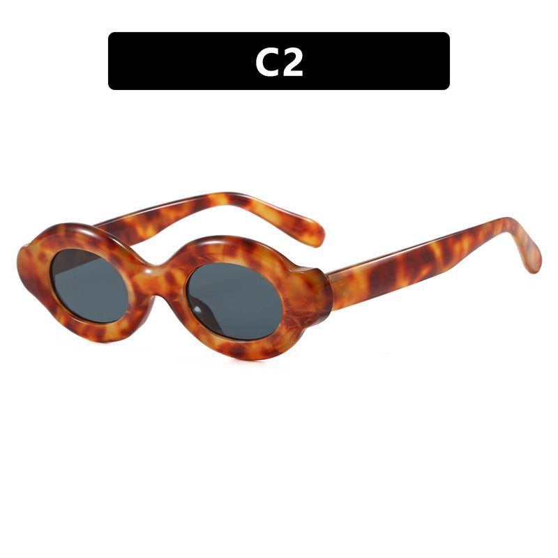 Damen Sonnenbrille im trendigen Retro-Design mit ovalen Gläsern Brehn