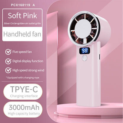Damen Handventilator mit digitaler Anzeige und 3000mAh Akku Brehn