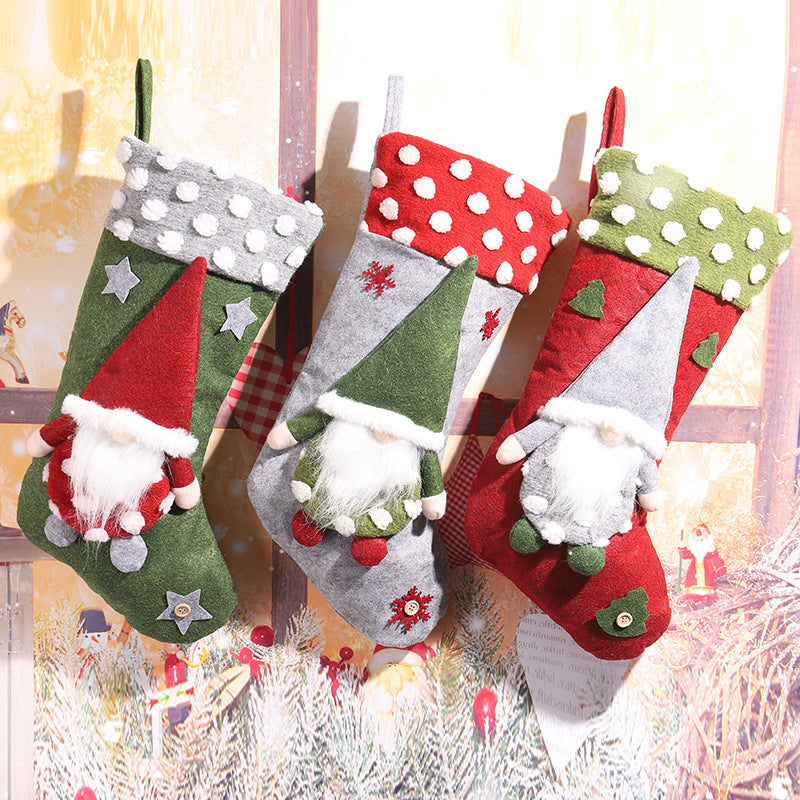 Niedlicher Weihnachtsstrumpf mit Gnom-Motiv Brehn