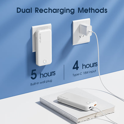 Powerbank mit Integriertem Wandstecker und Dualer Ladefunktion Brehn