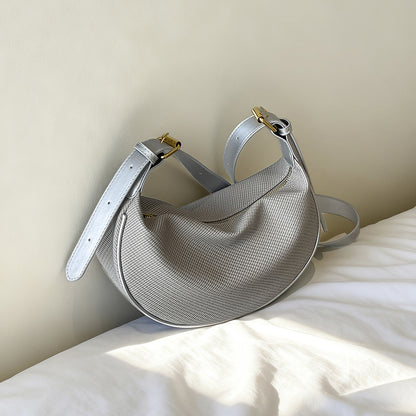 Texturierte Leder Hobo-Tasche