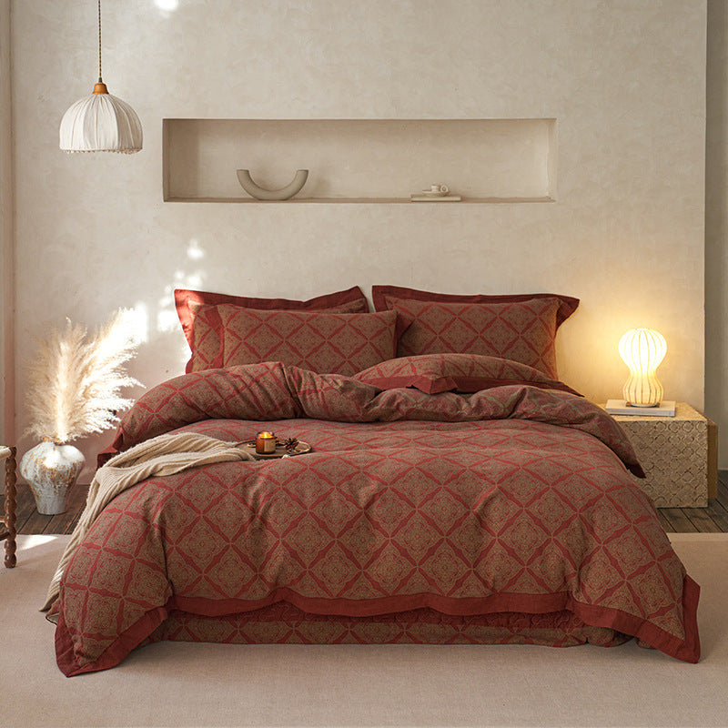 Luxus Wendbare Jacquard Bettbezug Set