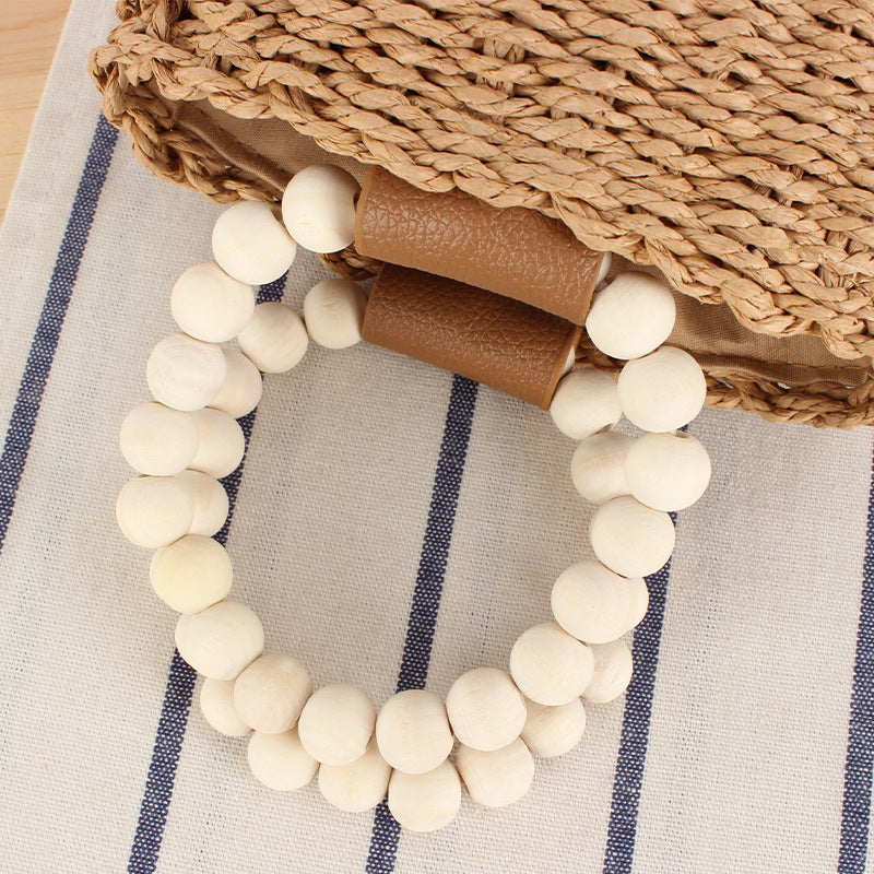 Trendige Handtasche mit Holzperlen-Handle Brehn