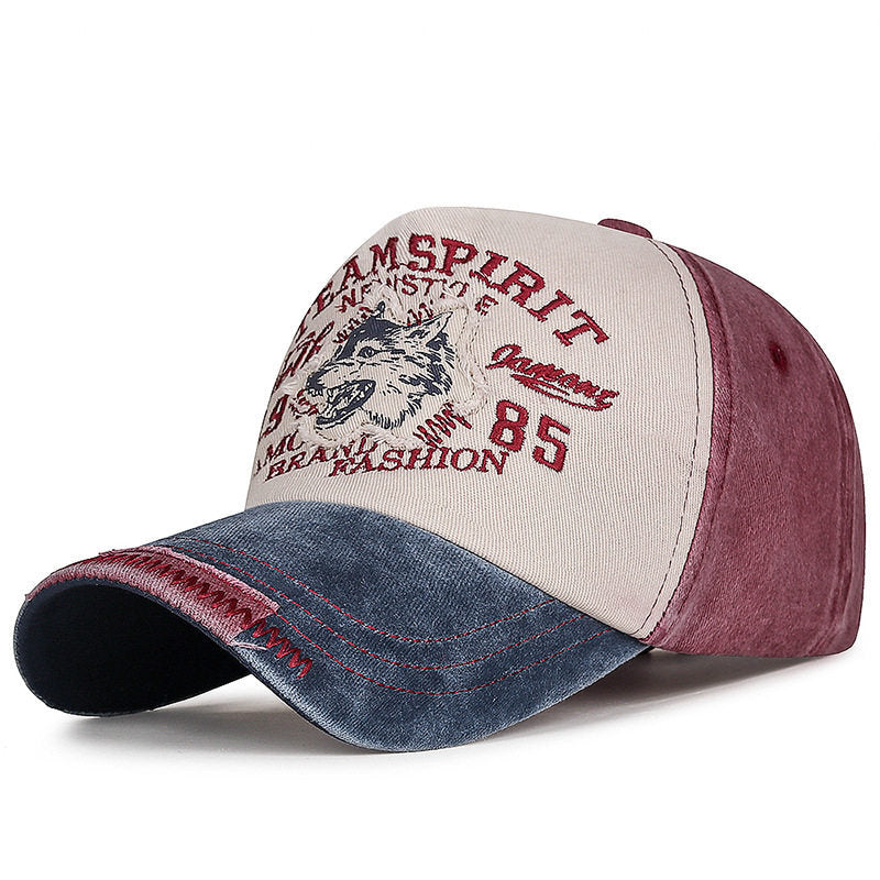 Herren Vintage-inspirierte Wolf Grafik Baseballmütze Brehn
