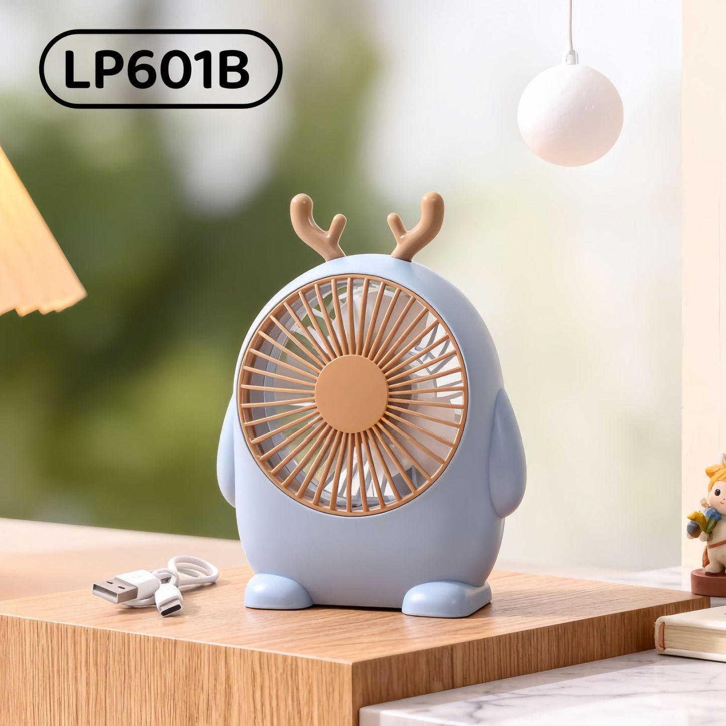 Frauen tragbarer Mini-Tischventilator mit süßem Charakterdesign Brehn