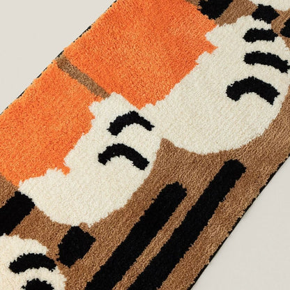 Plüsch Tufted Langer Läufer Teppich mit Verspieltem Katzenpfotenmotiv