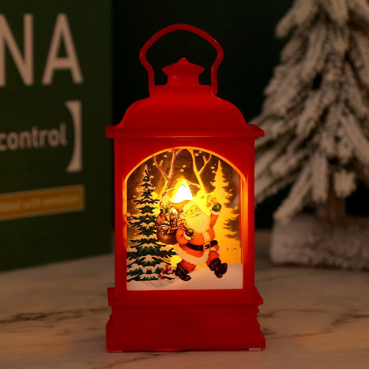 Nostalgische Weihnachtslaterne mit Santa-Motiv Brehn