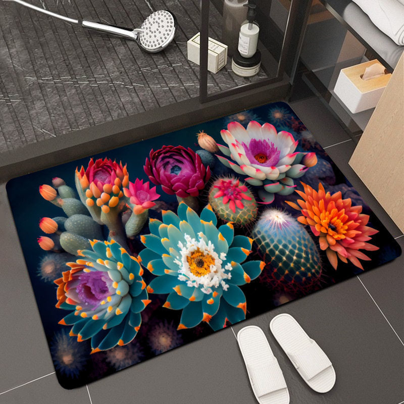 Floral Design Memory Foam Badteppich Brehn