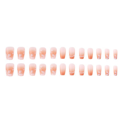 Elegante Blumendruck-Nageltips