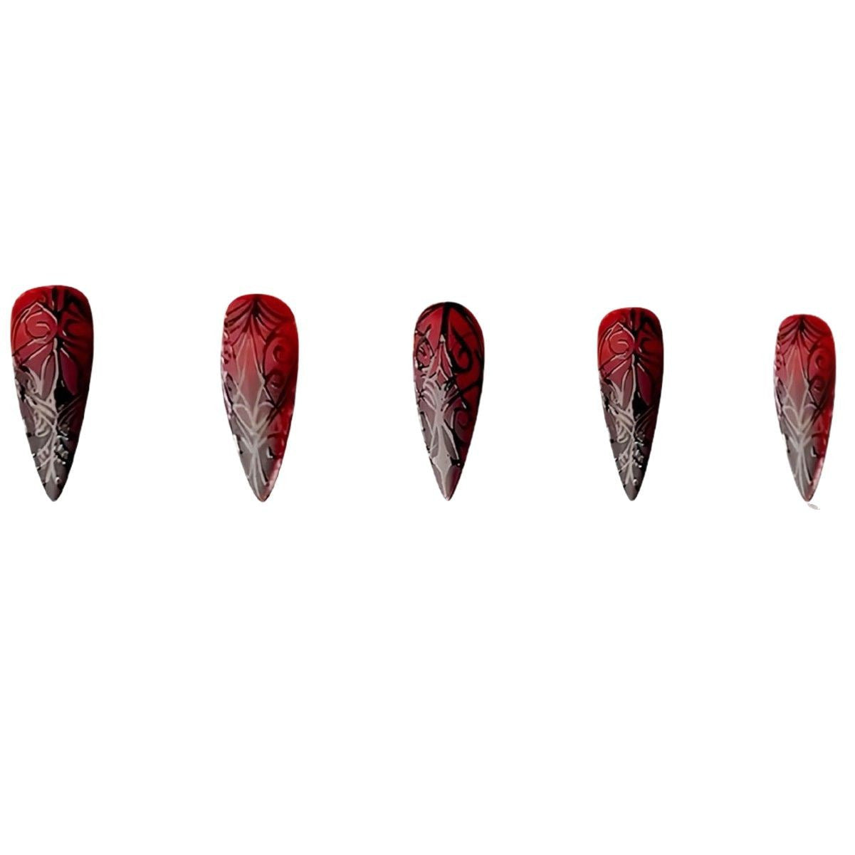 Gothic Stiletto Press-On Nagelkunst Set Brehn