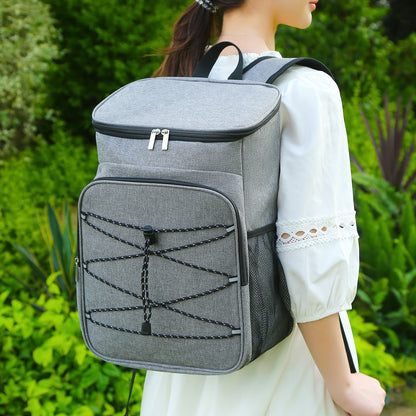 Damen Isolierter Kühlrucksack mit elastischen Außentaschen und ergonomischen Schultergurten Brehn