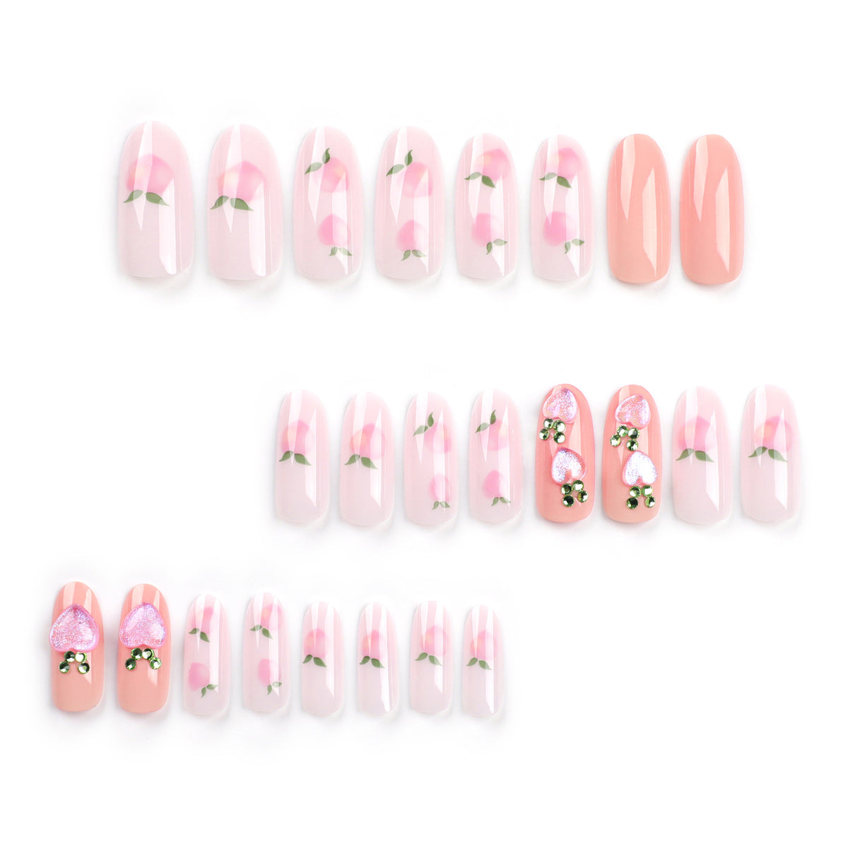 Kunstvolle Nagelkunst mit Frucht- und Glitzermotiven Brehn