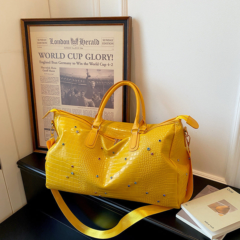 Stylische Krokodil-Textur Wochenend-Duffel-Tasche Brehn