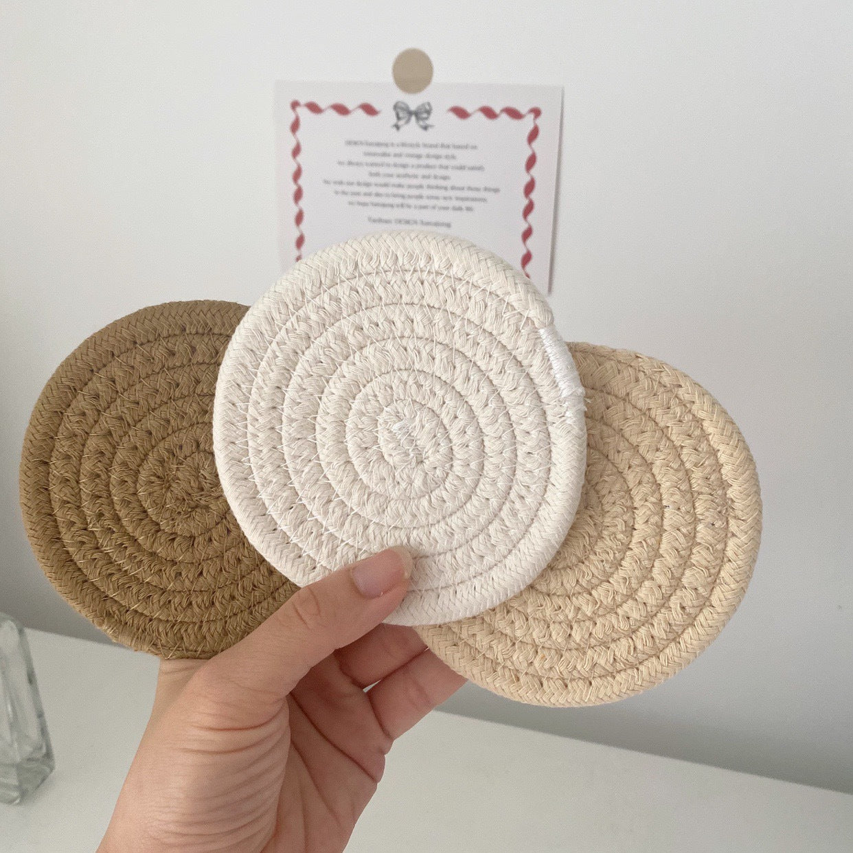 Damen Runde Platzdeckchen aus hochwertigem Naturmaterial Brehn