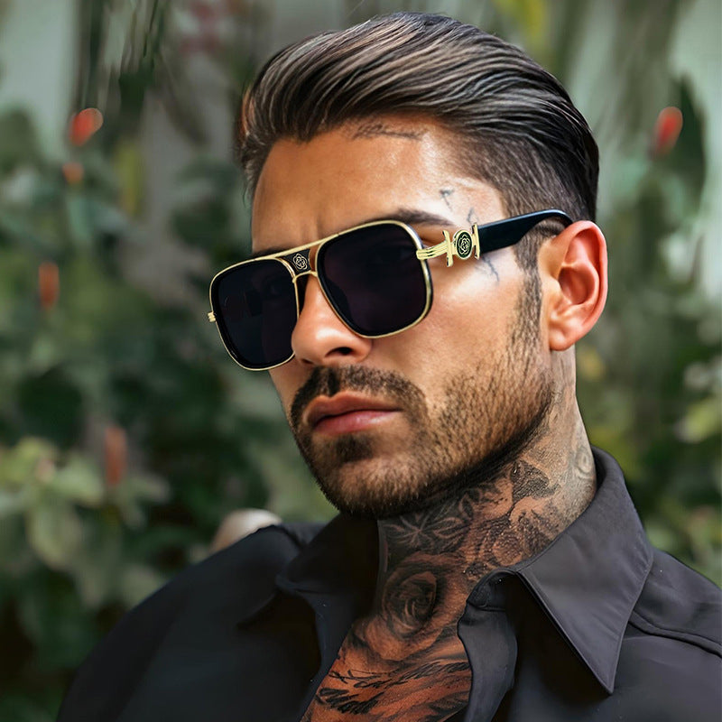 Herren Luxuriöse Rechteckige Sonnenbrille Brehn