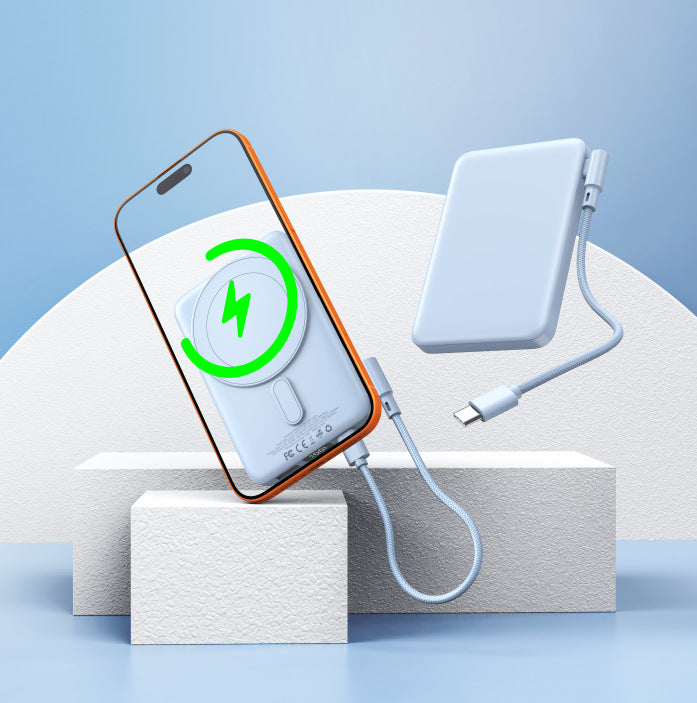 Tragbare Powerbank mit Integriertem Wireless-Ladegerät und Digitalem Display Brehn