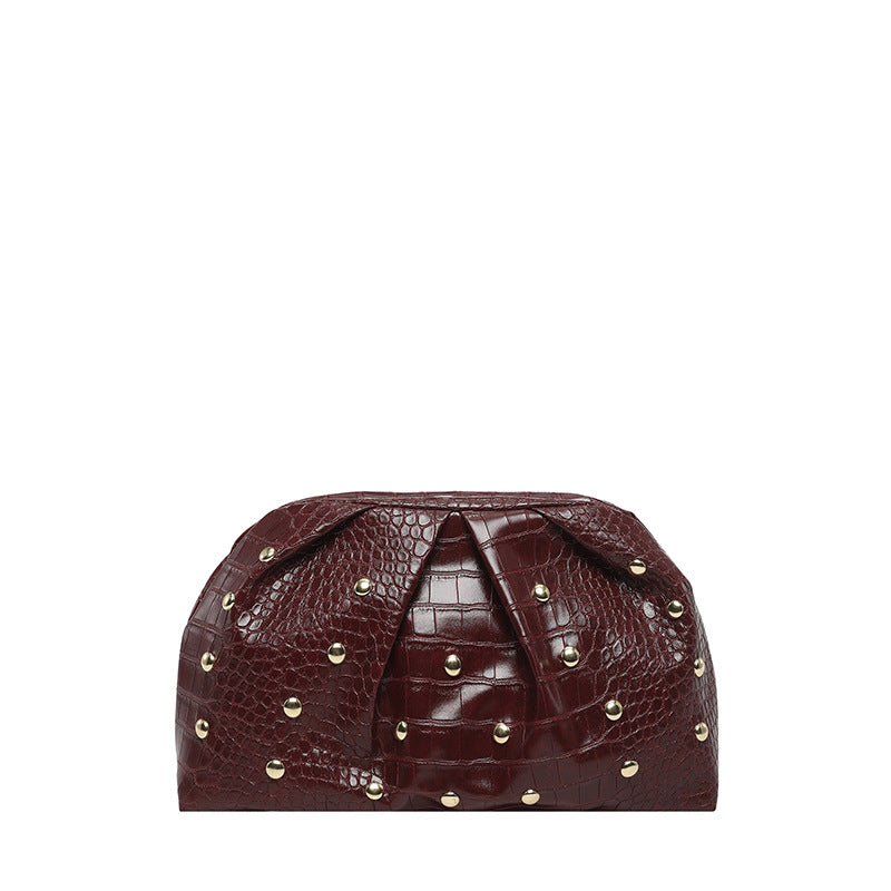 WoElegant Texturiertes Krokodilmuster Clutch Bag Brehn