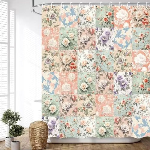 Floral Präge Duschvorhang Brehn