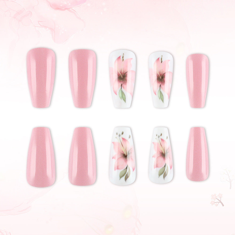 Florales Design Press-On Nagelkunst Set Brehn
