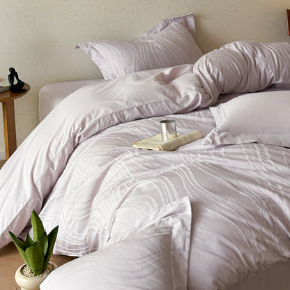 Luxuriöses Jacquard Bettbezug-Set mit strukturiertem Ikat-Webmuster