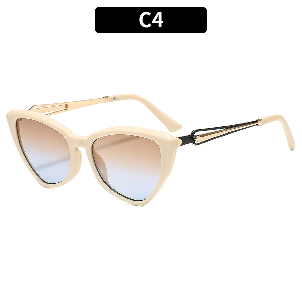 Katze-Auge Mode Sonnenbrille mit eleganten Metallakzenten