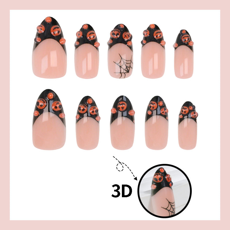 Halloween Kunstnagelset mit kreativen Kürbis- und Spinnenmotiven Brehn
