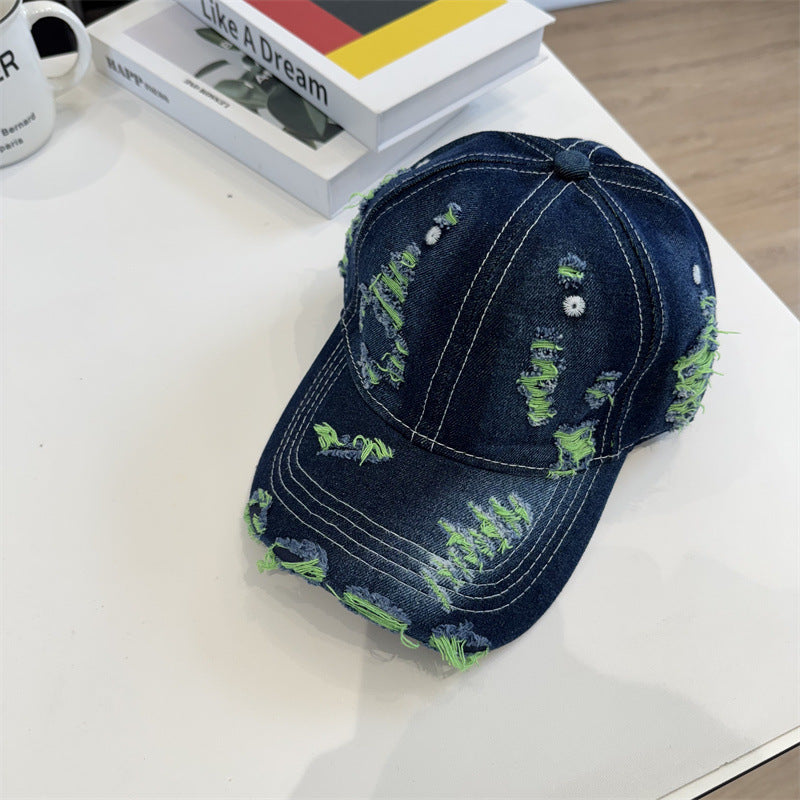 Damen Destroyed Denim Baseball Cap Brehn