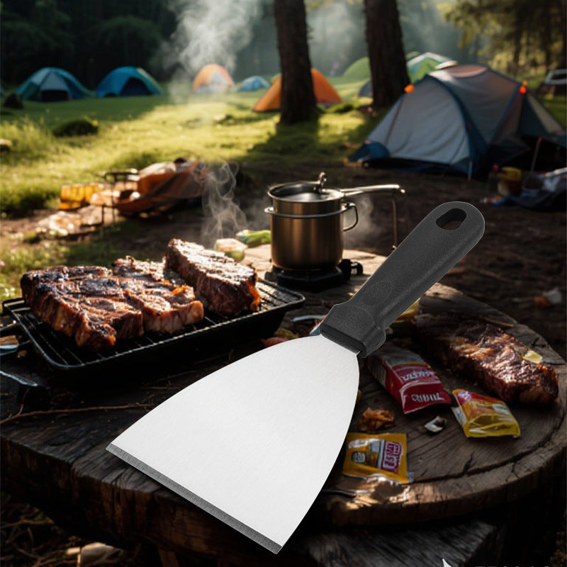 Edelstahl-Grillplancha Set Dreiteilig mit Hohen Rändern und Profi-Spachteln Brehn
