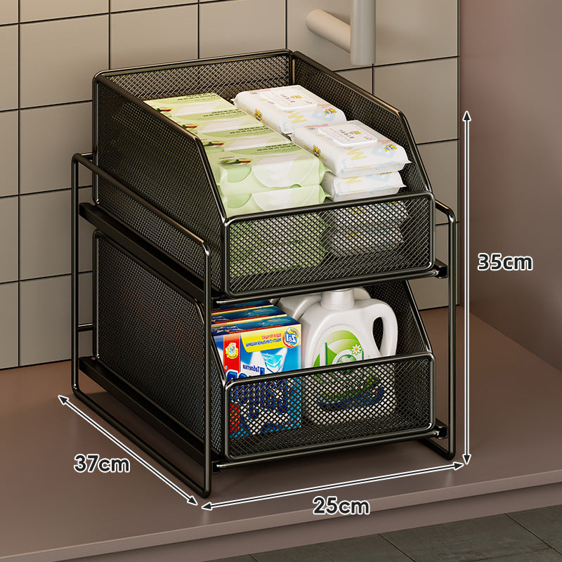Vertikaler Mesh-Unter-Sink-Ausziehbarer Stauraum-Organizer-Turm