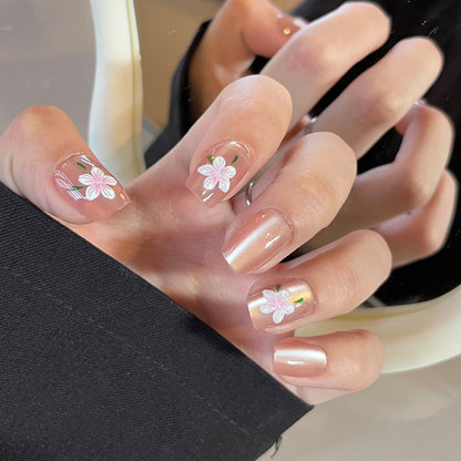 Elegante Lange Press-On Nägel Set mit Künstlerischen Spitzen Brehn