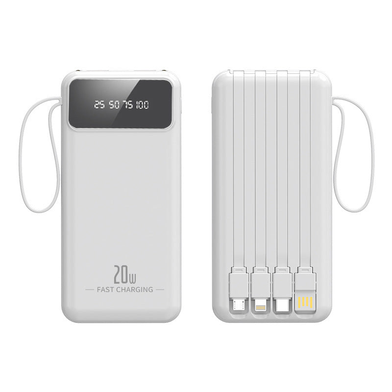 Hochleistungs-Powerbank mit Integrierten Ladekabeln und Digitaler Anzeige Brehn