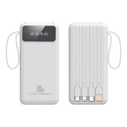 Hochleistungs-Powerbank mit Integrierten Ladekabeln und Digitaler Anzeige Brehn