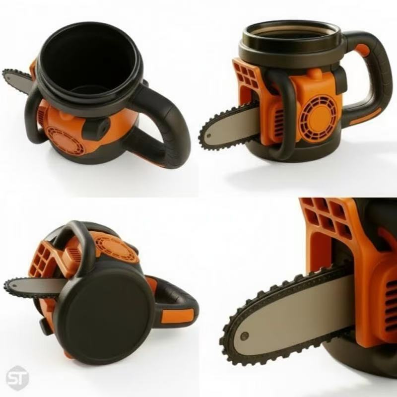 Kaffeetasse im Kettensägen-Design Brehn
