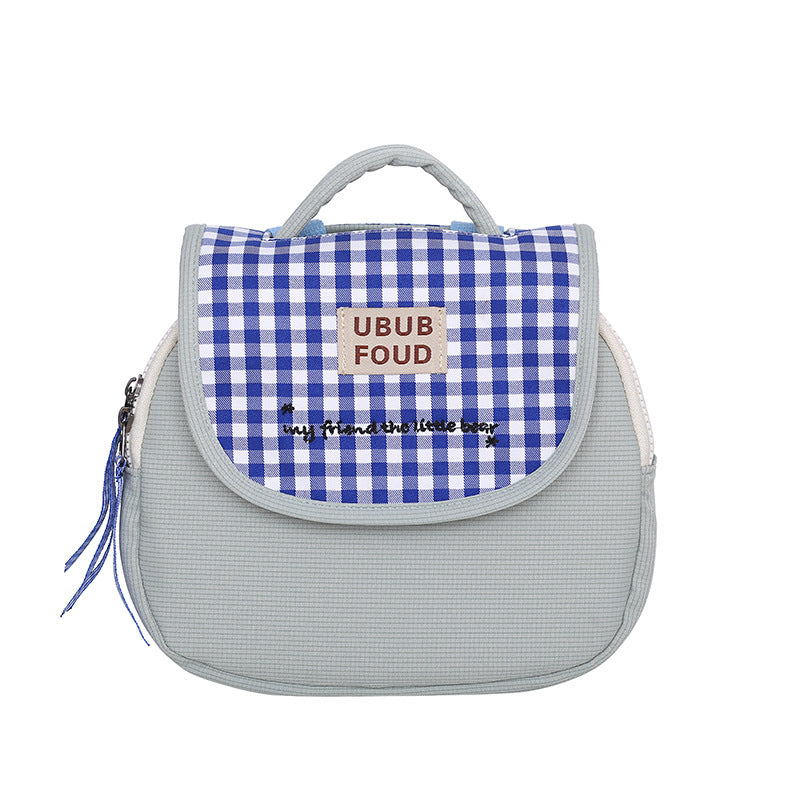 Süße Gingham-Muster isolierte Lunch Tasche Brehn