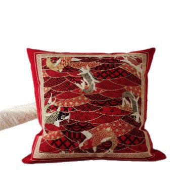 Decorative Embroidered Cloud Motif Square Throw Pillow Cover